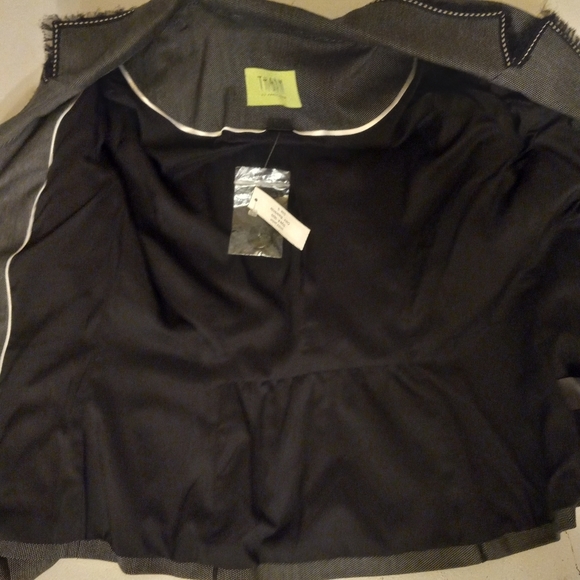 Nancy Rose THORN Blazer Jacket Black & White Pindot Cropped Size 0 NEW - Picture 7 of 9